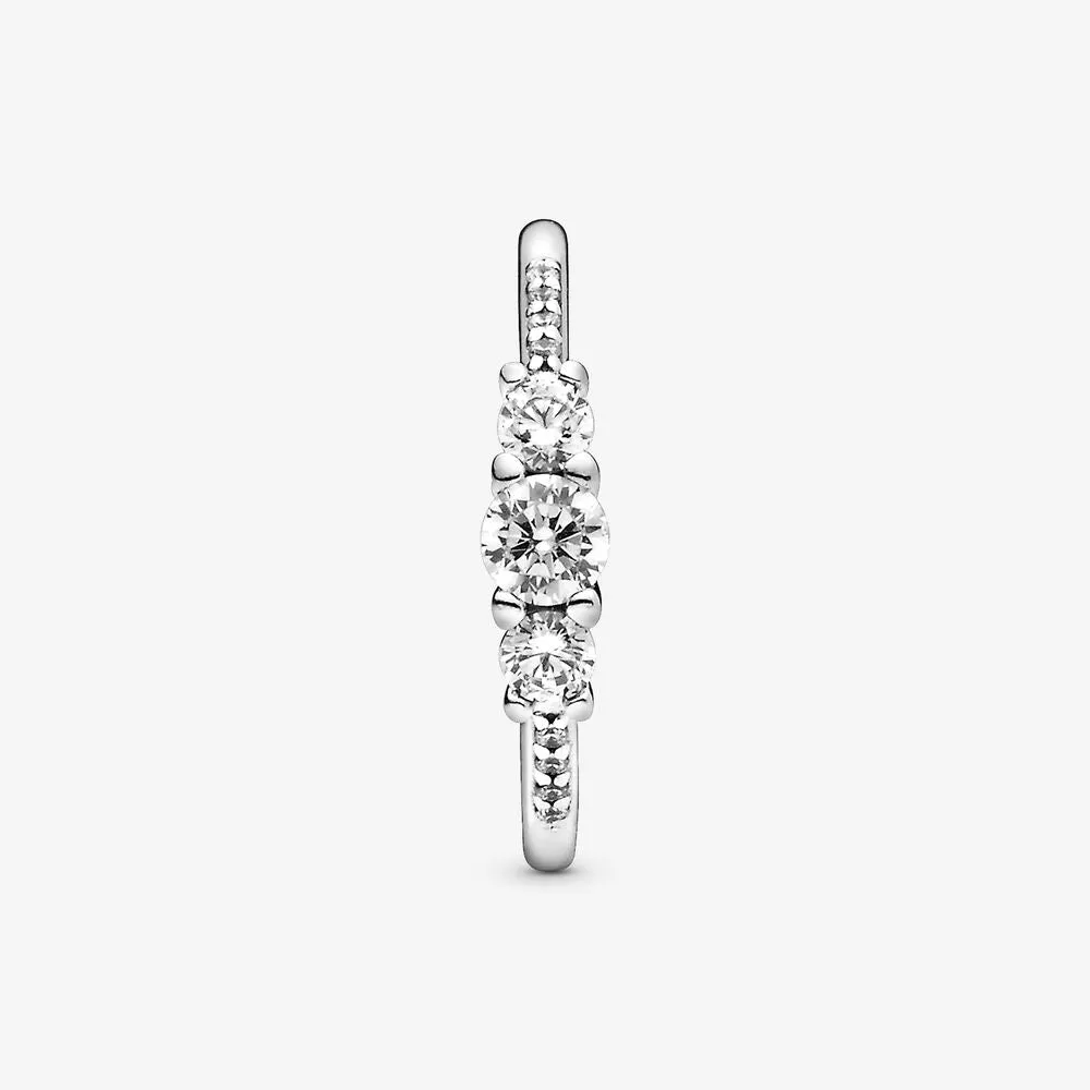 Clear Three-Stone Ring