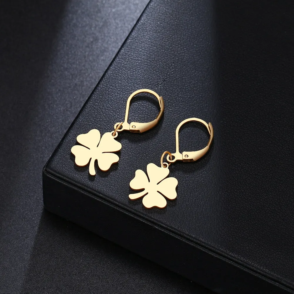 Clover Chic style Gold Platted Earrings