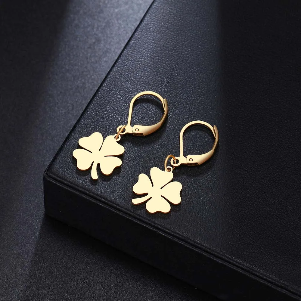 Clover Chic style Gold Platted Earrings