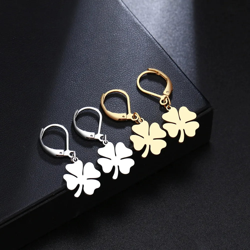 Clover Chic style Gold Platted Earrings
