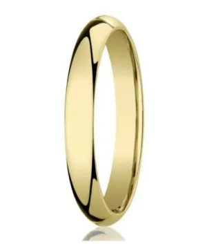 Comfort-Fit 18K Yellow Gold Domed Wedding Band with Polished Finish – 4 mm