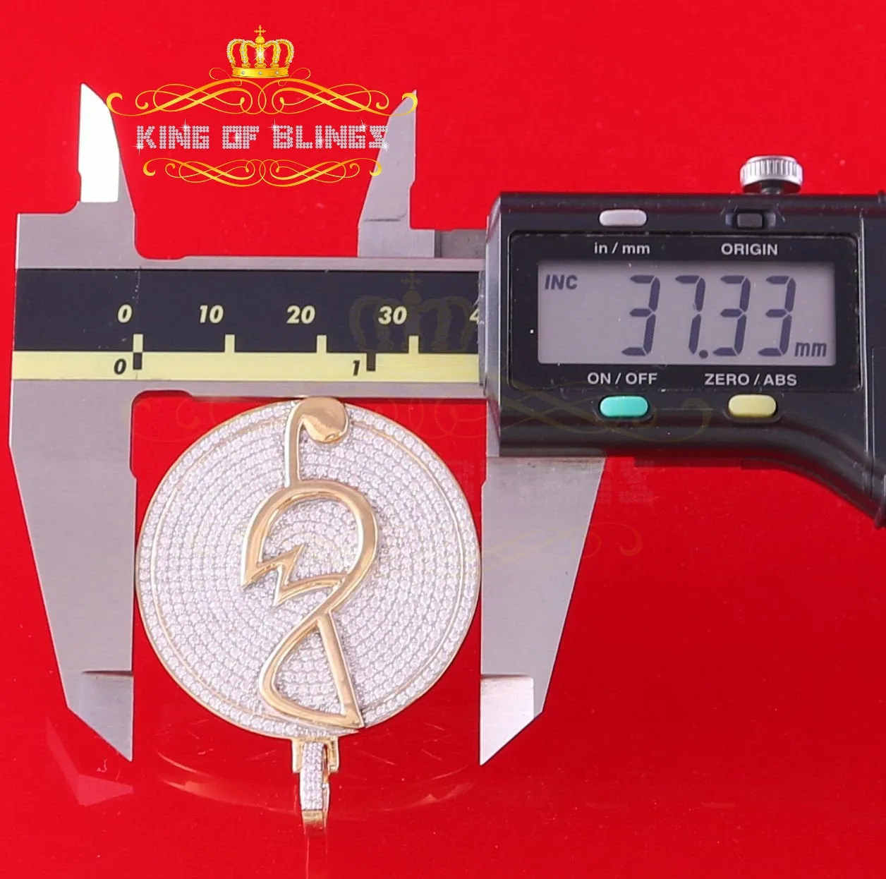 Create Your Own Custom Design in 925 Sterling Silver 1.66inch Circle Music Sign Pendant with Cubic Zirconia