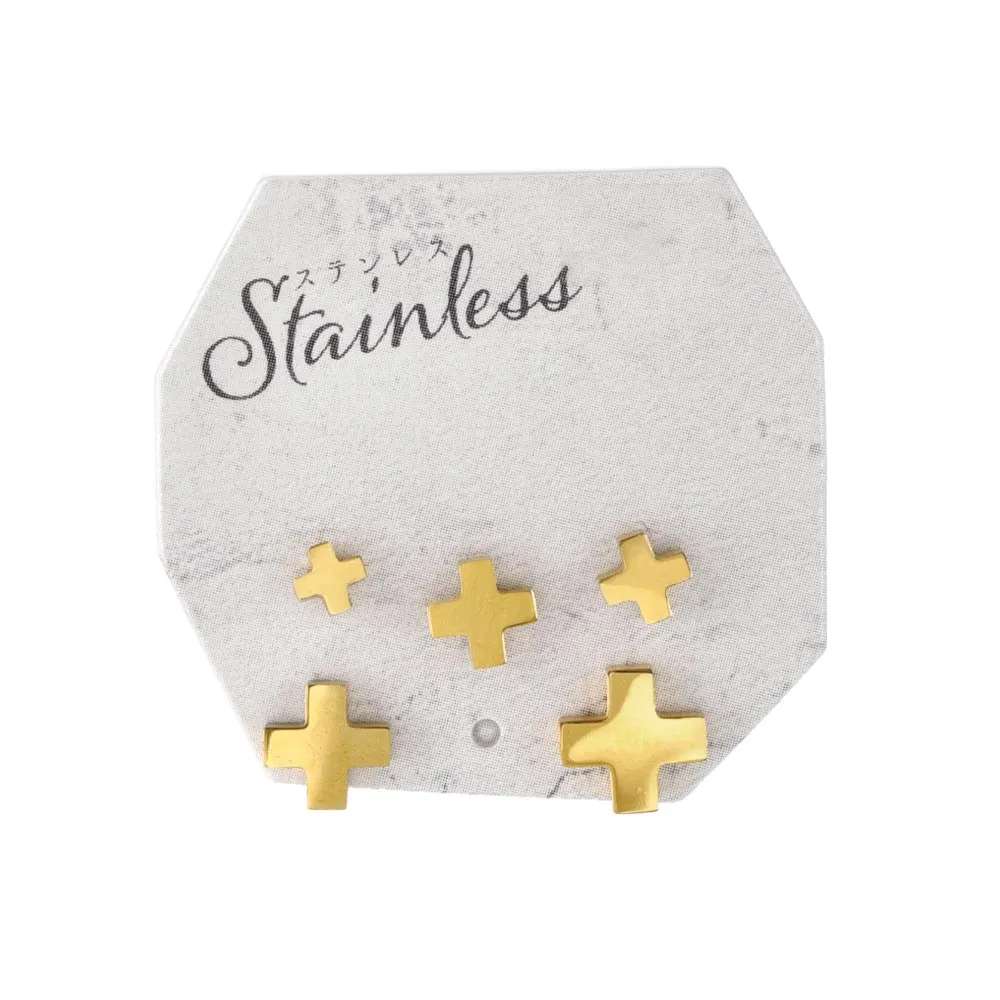 Cross Stud Earring Set