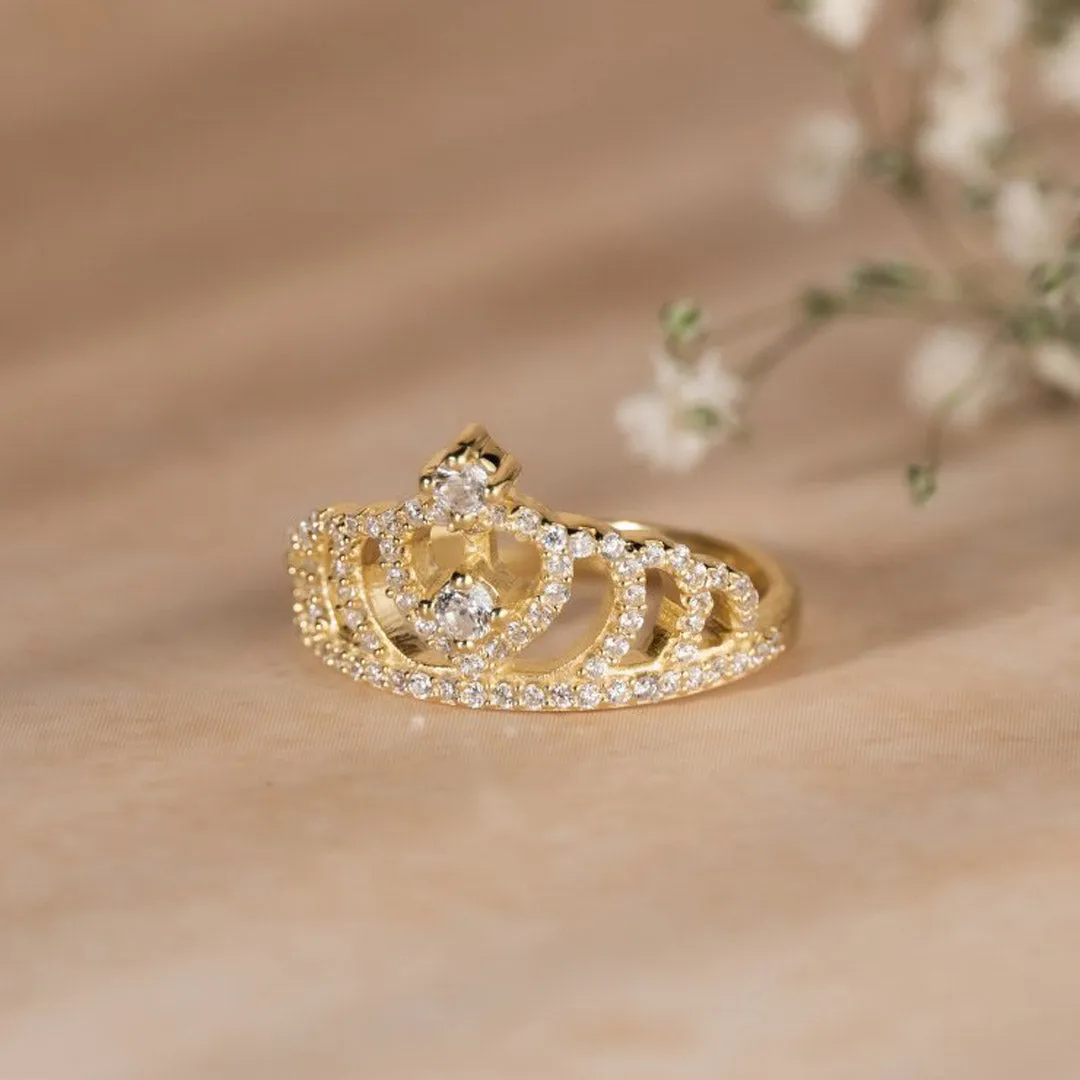 Crown Princess 925 Sterling Silver Zircon Ring