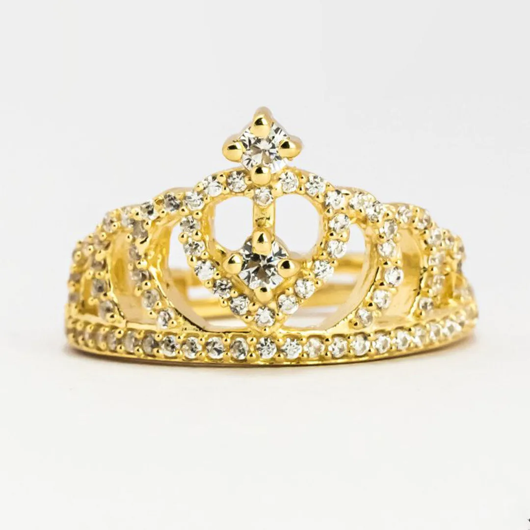 Crown Princess 925 Sterling Silver Zircon Ring
