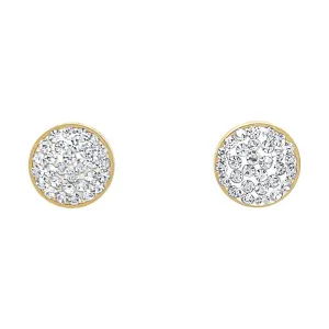 Crystal Disc Yellow Stainless Steel Earrings