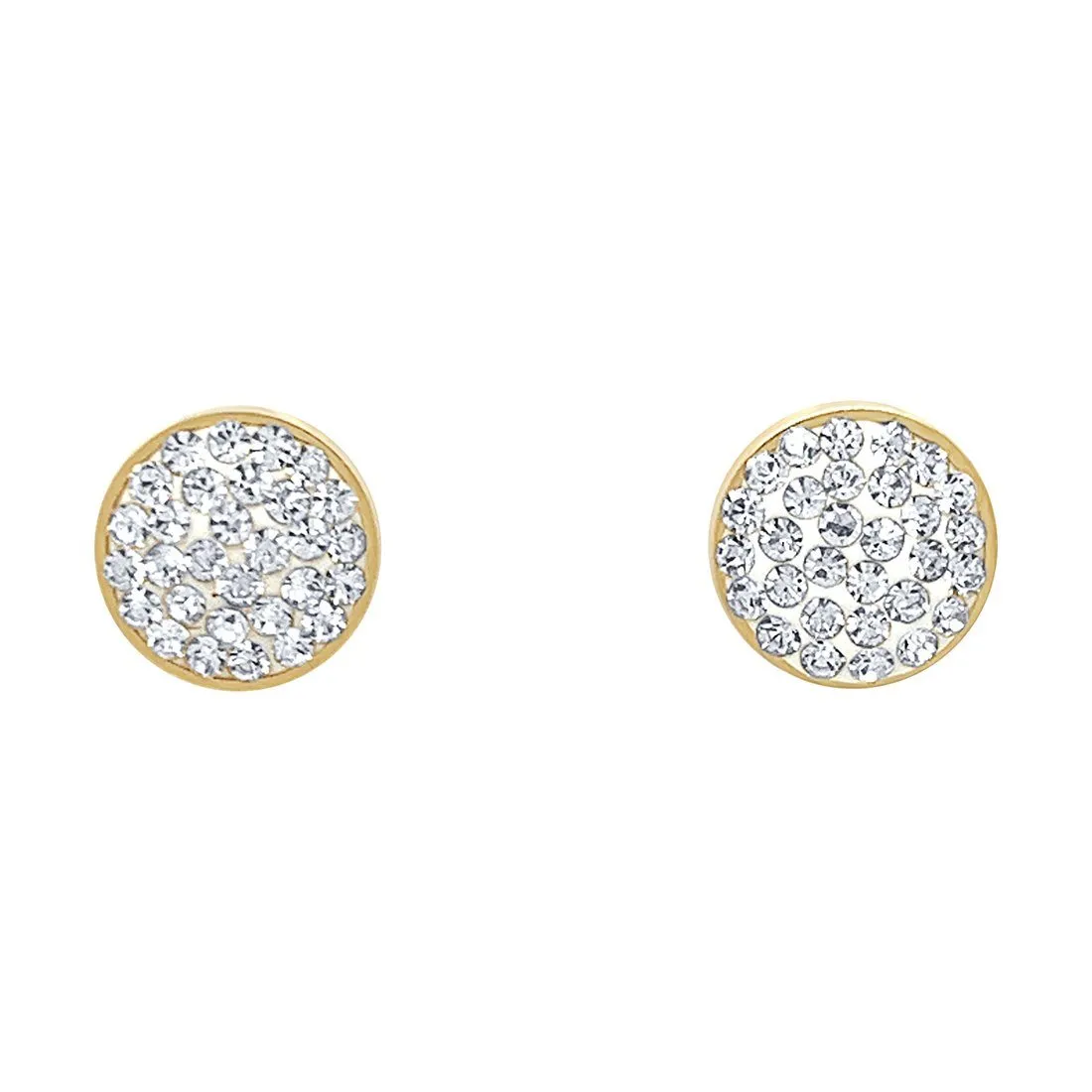Crystal Disc Yellow Stainless Steel Earrings