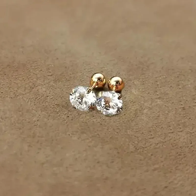 Crystal Stud Barbell Earrings (3 pairs)