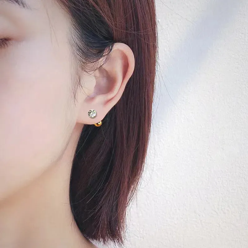 Crystal Stud Barbell Earrings (3 pairs)