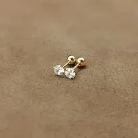 Crystal Stud Barbell Earrings (3 pairs)