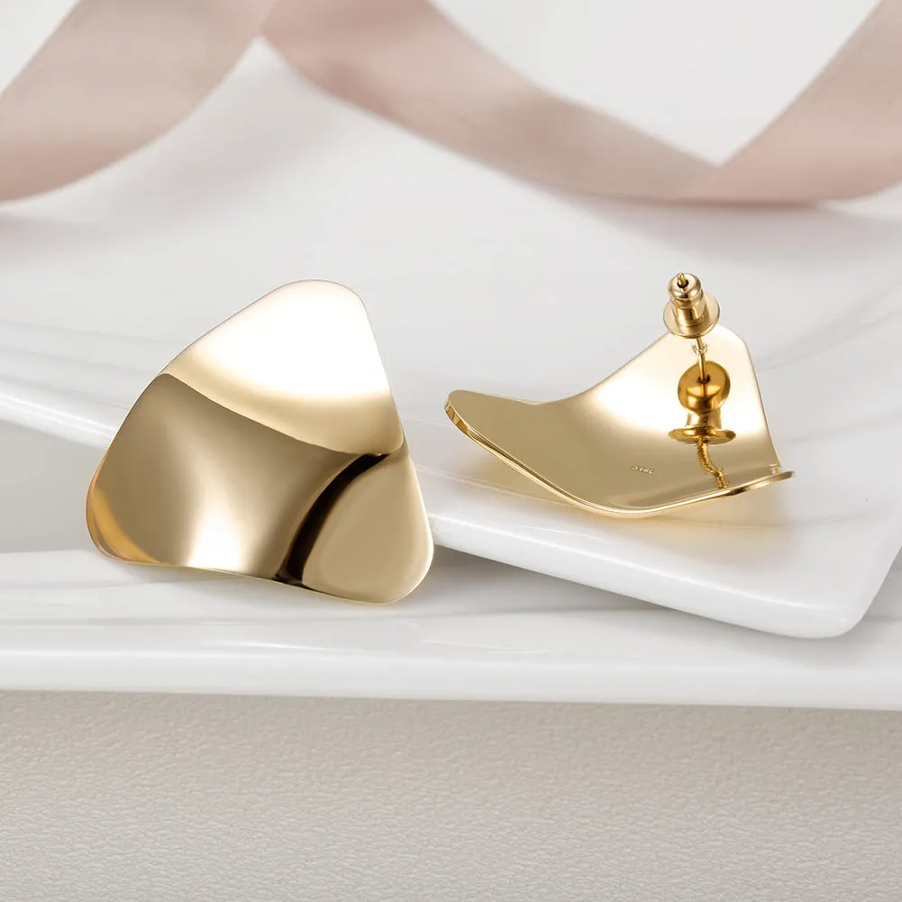 Curved Triangle Earrings
