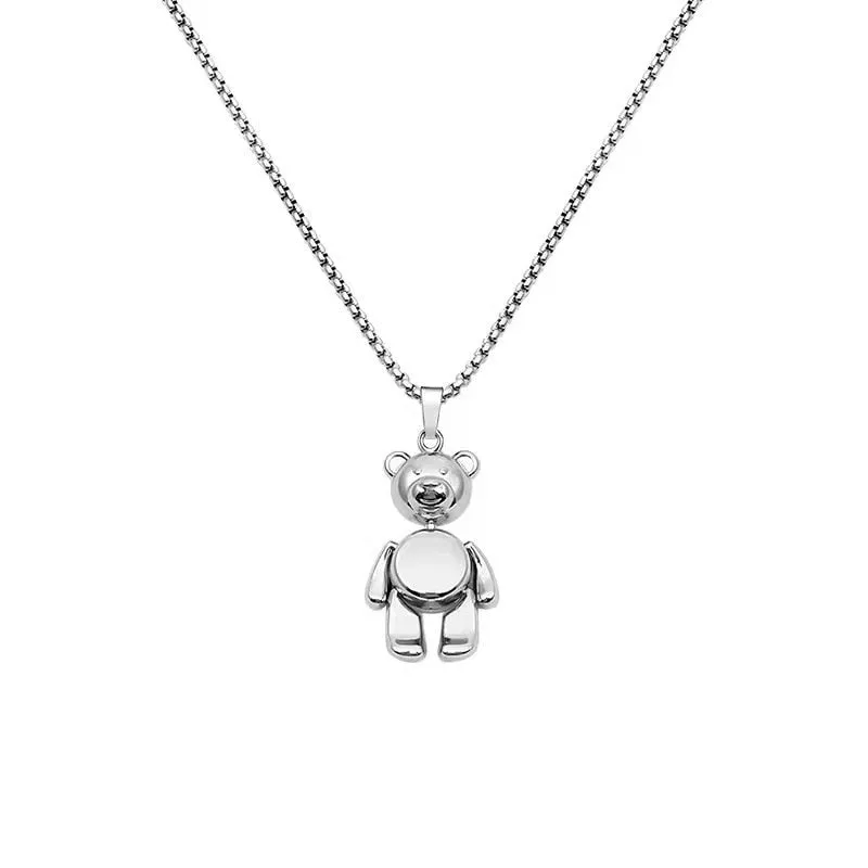 Cute Teddy Bear Necklace Women Chain Anniverssary Jewelry