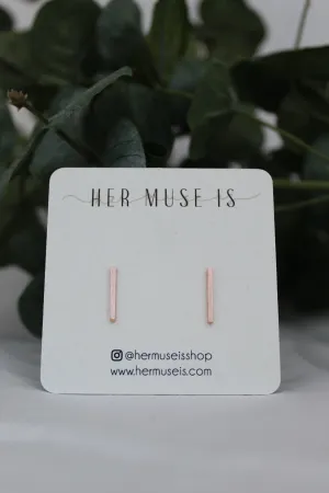 Dainty Bar Stud Earrings