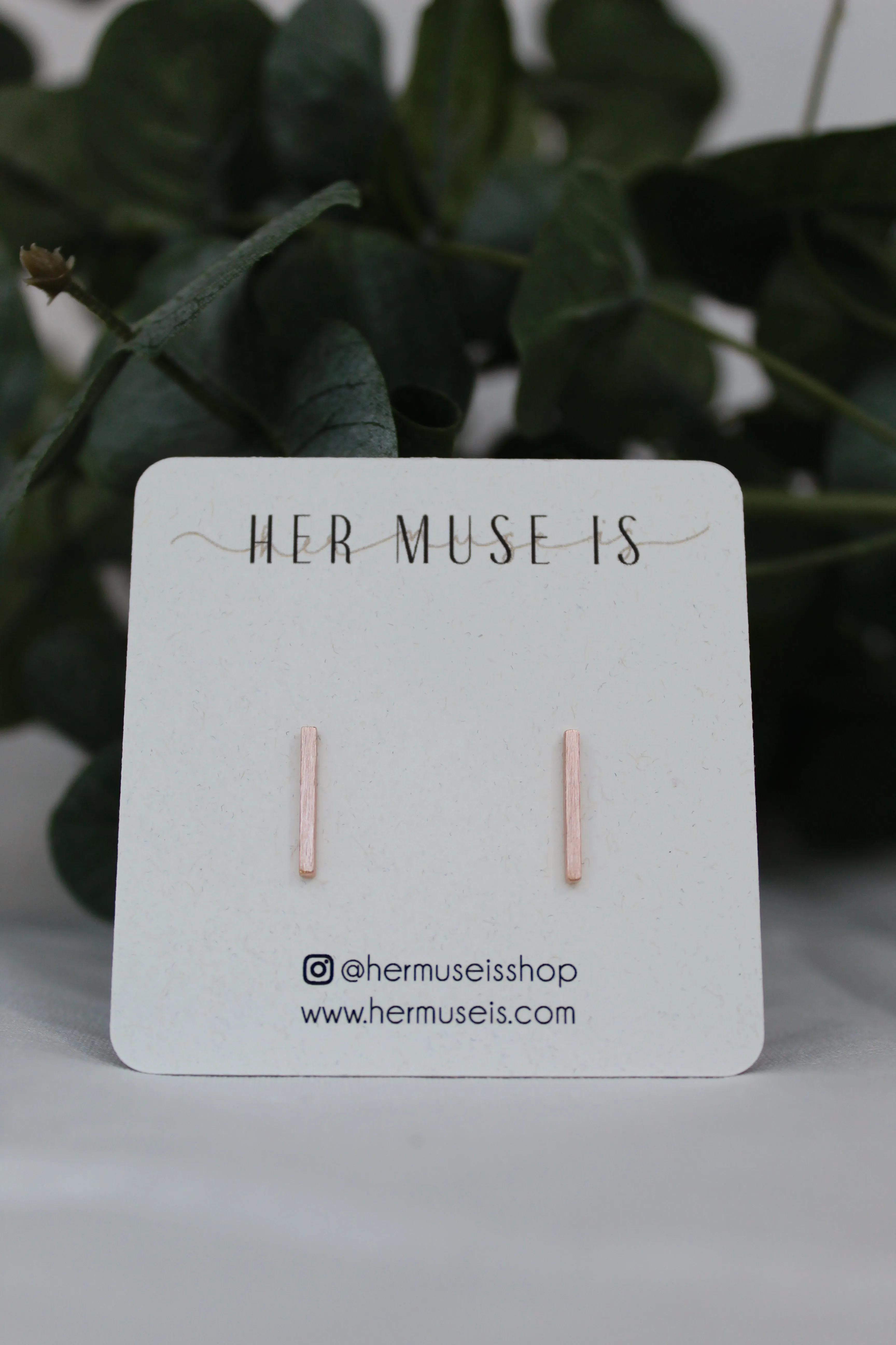 Dainty Bar Stud Earrings