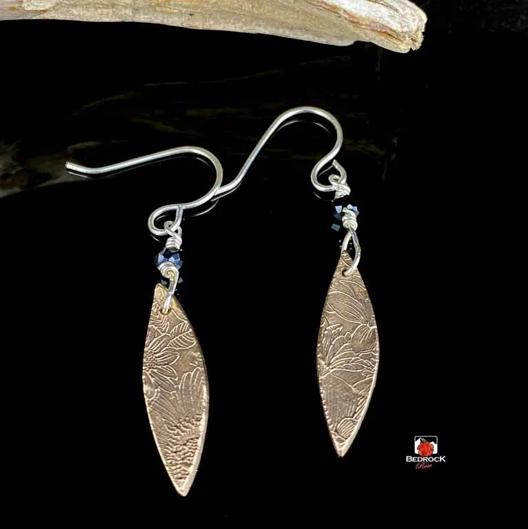 Dainty Elegant Elongated Floral Dangle Earrings