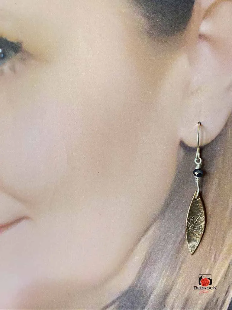 Dainty Elegant Elongated Floral Dangle Earrings