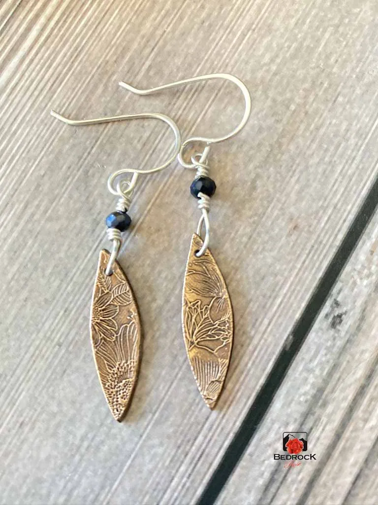 Dainty Elegant Elongated Floral Dangle Earrings
