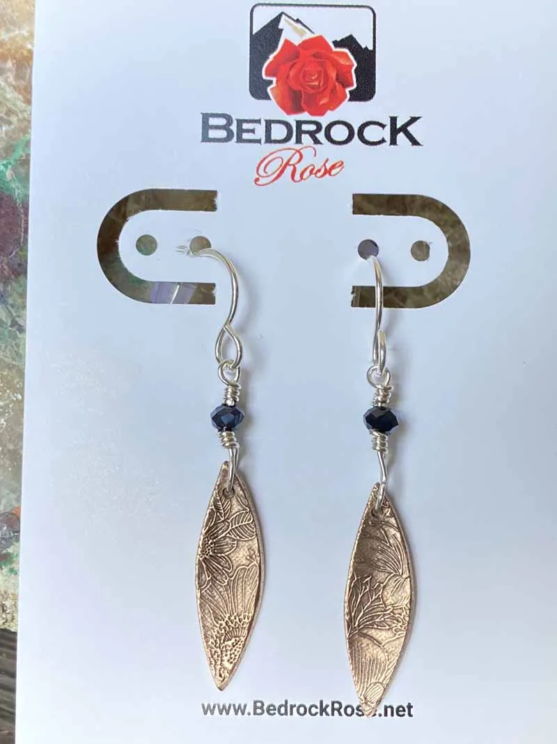 Dainty Elegant Elongated Floral Dangle Earrings