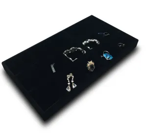 Deluxe Black Velvet 15 Compartment Stackable Jewelry Tray