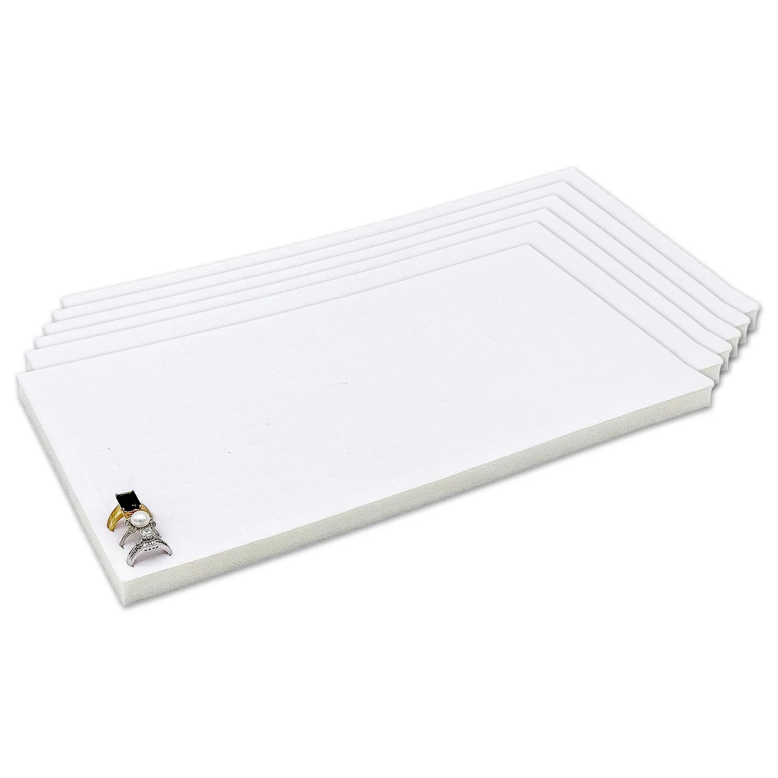 Deluxe White Velvet Ring Foam for 144 Rings