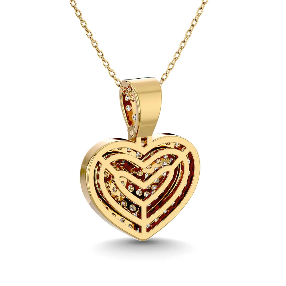 Diamond 1 ct tw Heart Pendant in 10K Yellow Gold With White Gold Touch