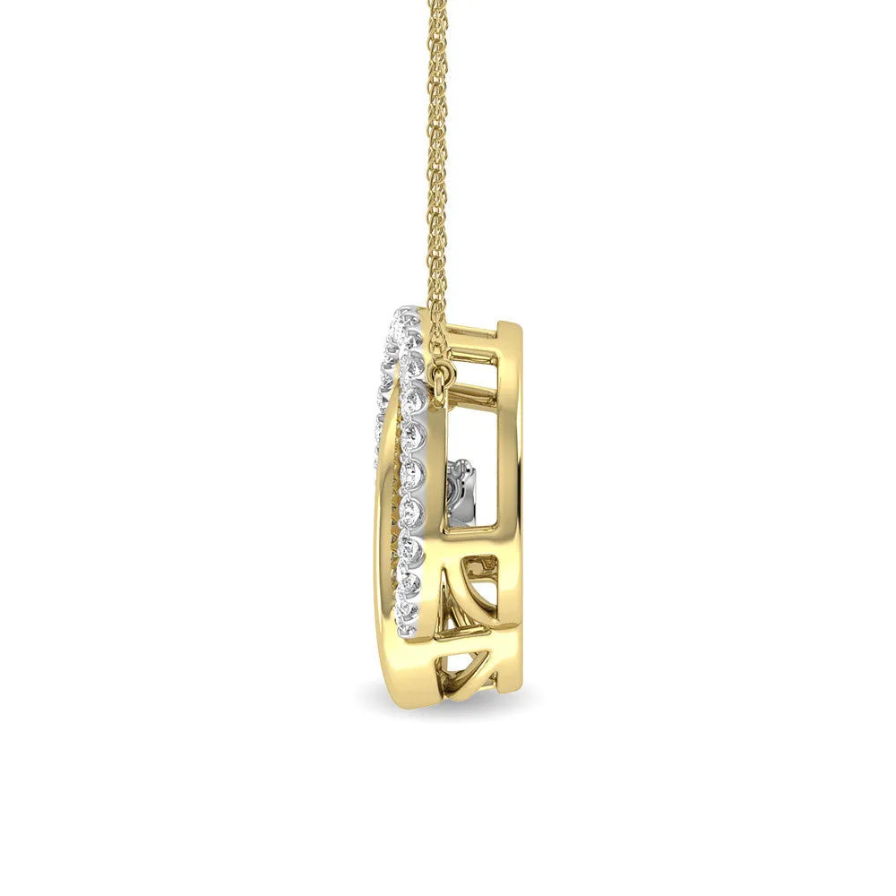 Diamond 1/4 Ct.Tw. Circle Pendant in 10K Yellow Gold