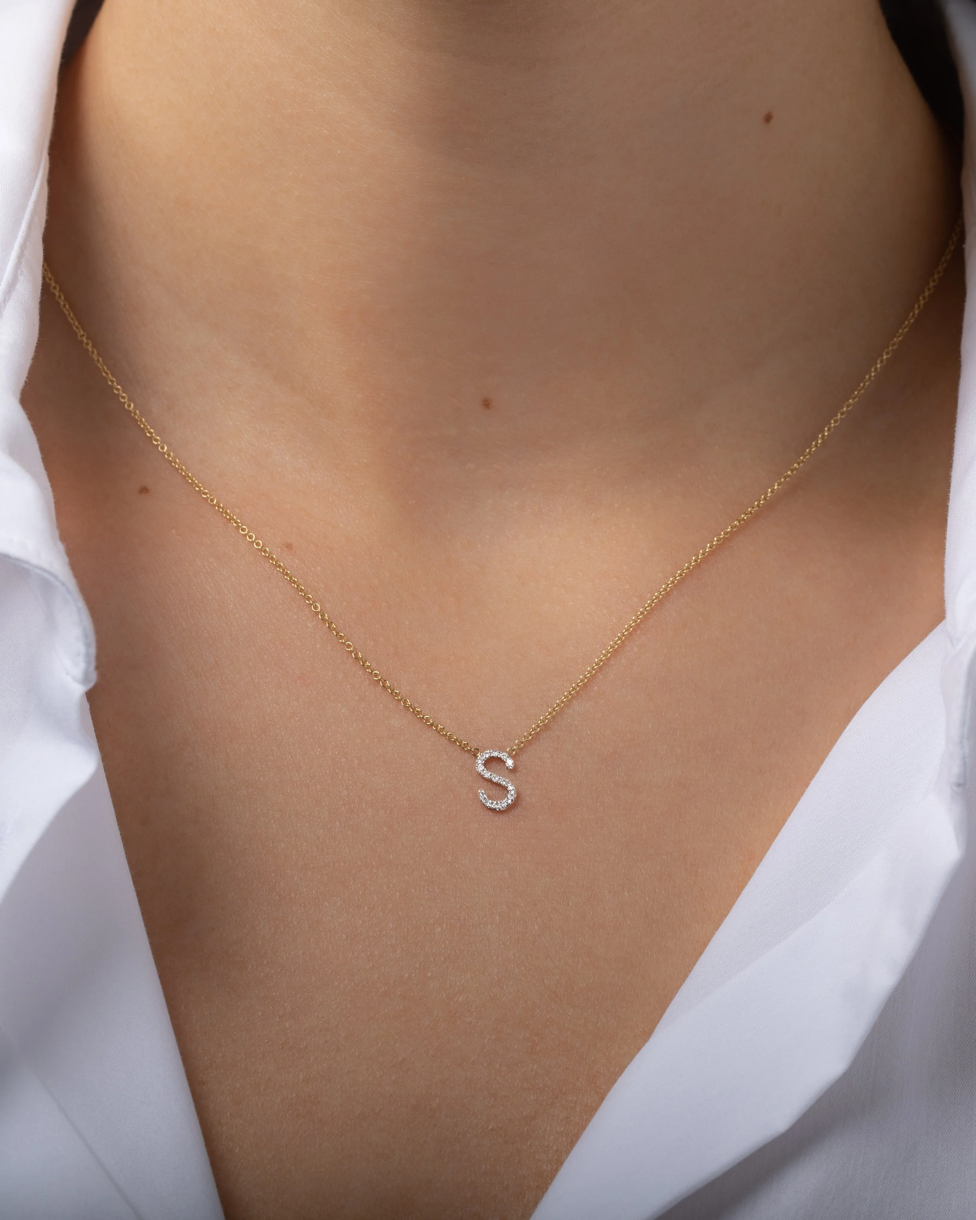 Diamond Initial Necklace