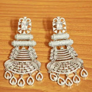Diamond Look Silver Plated Elegant Danglers