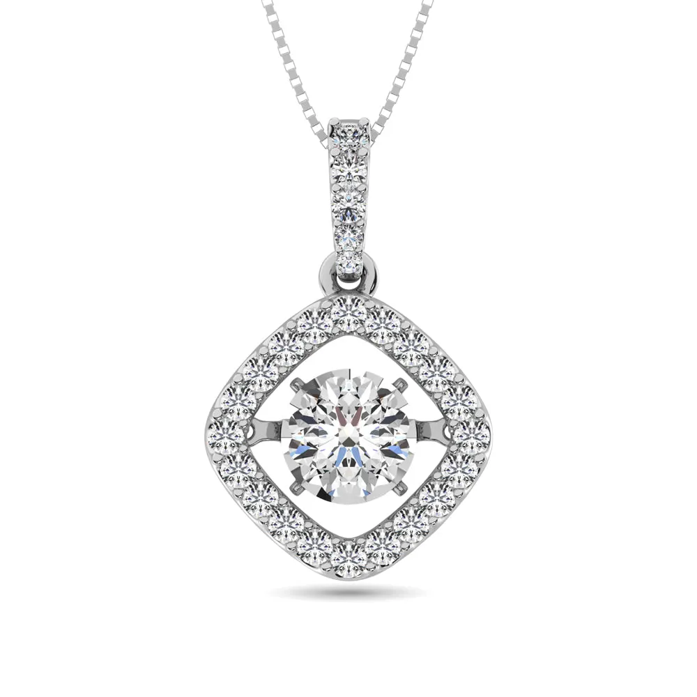 Diamond Shimmering Pendant 1 3/8 ct tw in 14K White Gold