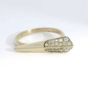 Diamond Spine - Modern Gold & Diamond Ring