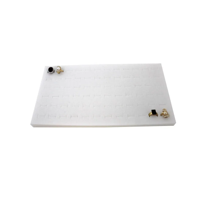 Double Sided White Velvet Ring Foam for 72 Rings