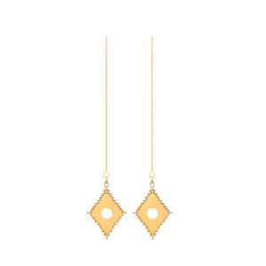Drop Chain Earrings with Diamonds