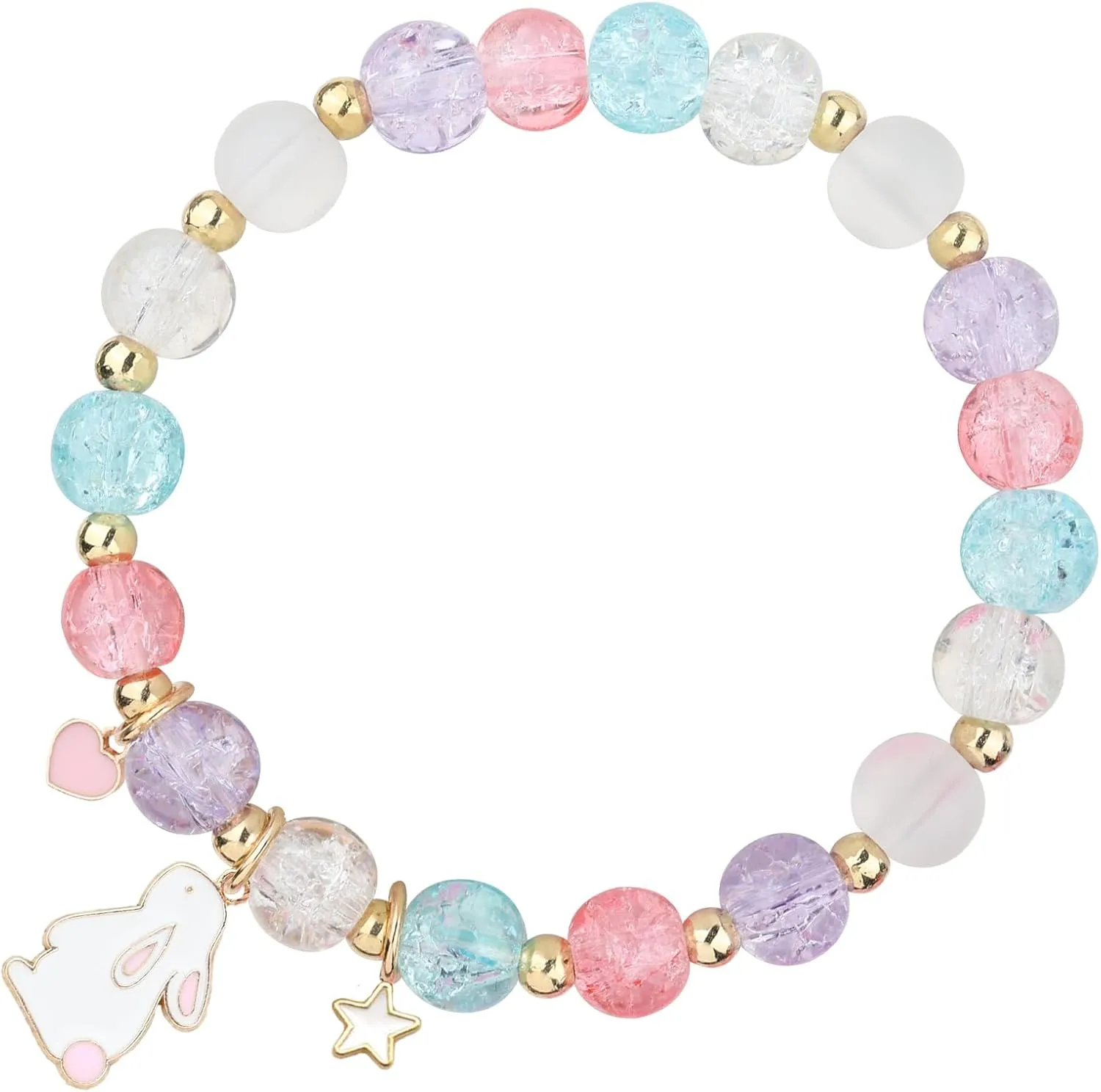 Easter Bracelets for Women Kawaii Rabbit Cute Happy Easter Bracelet with Bunny Charm Friendship Jewelry Gift