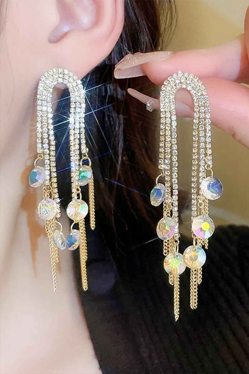 ELEGANT BEADS DECKED CHANDELIER DROP EARRINGS