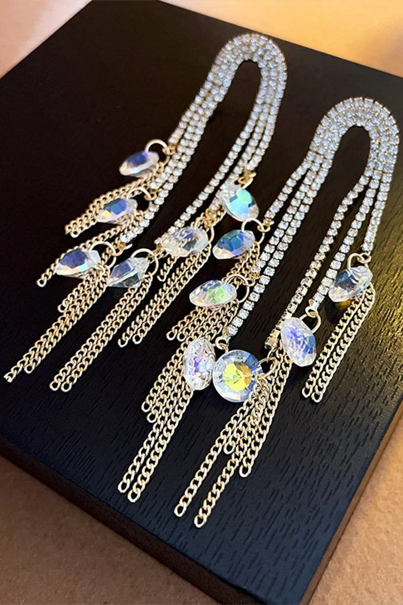 ELEGANT BEADS DECKED CHANDELIER DROP EARRINGS