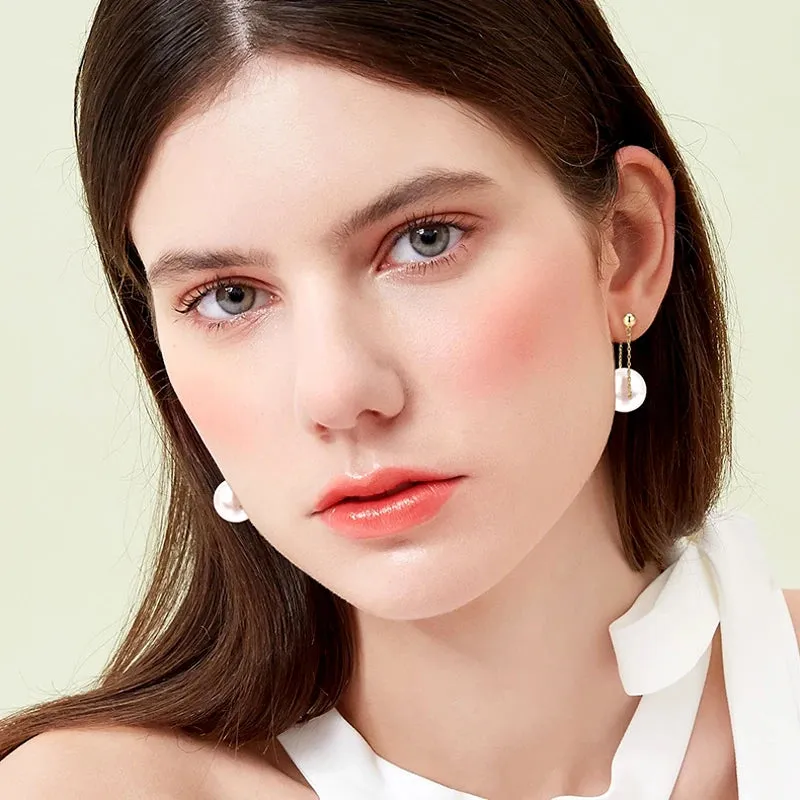 elegant big pearl drop earrings for women