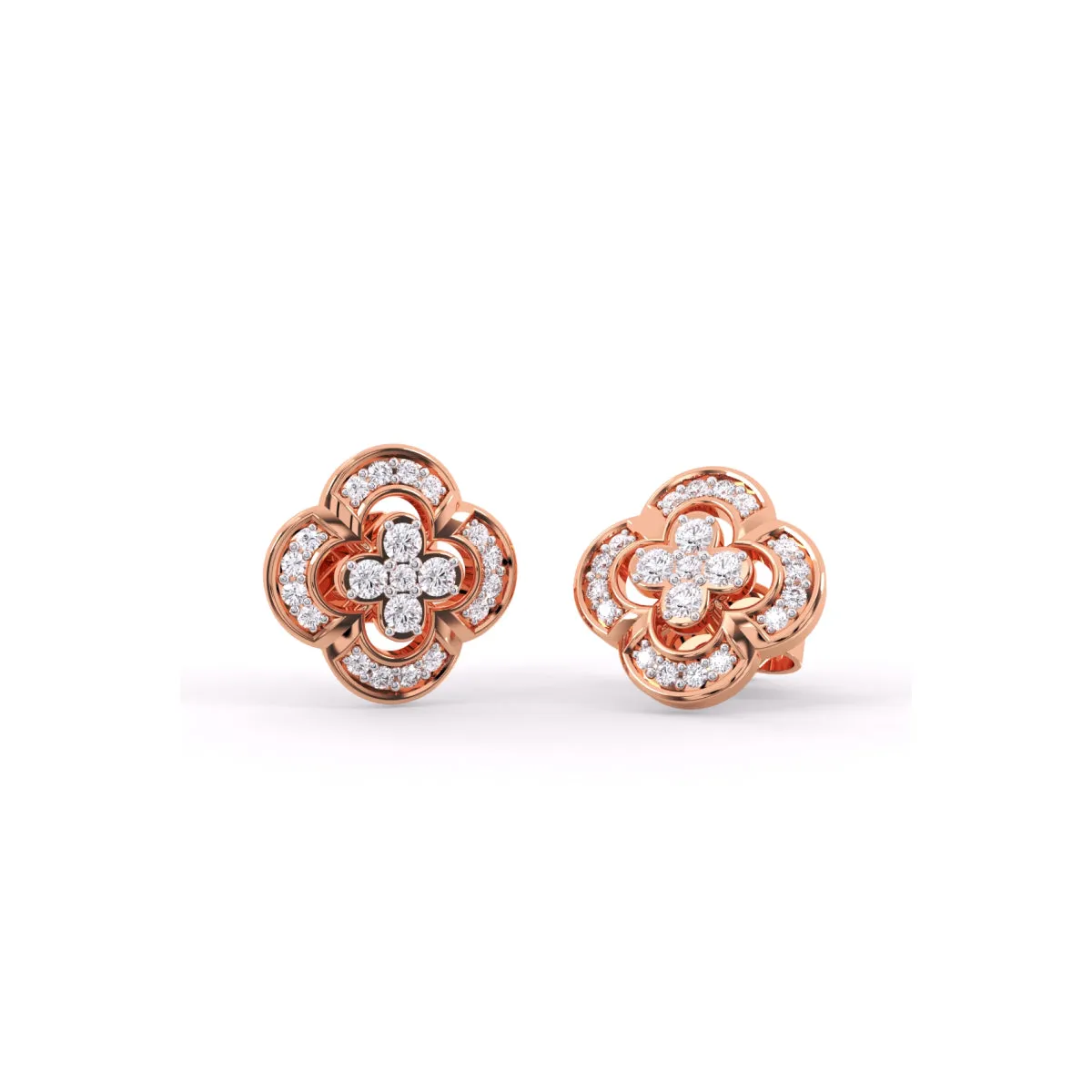 Elegant Cluster Round Diamond Girl’s Studs