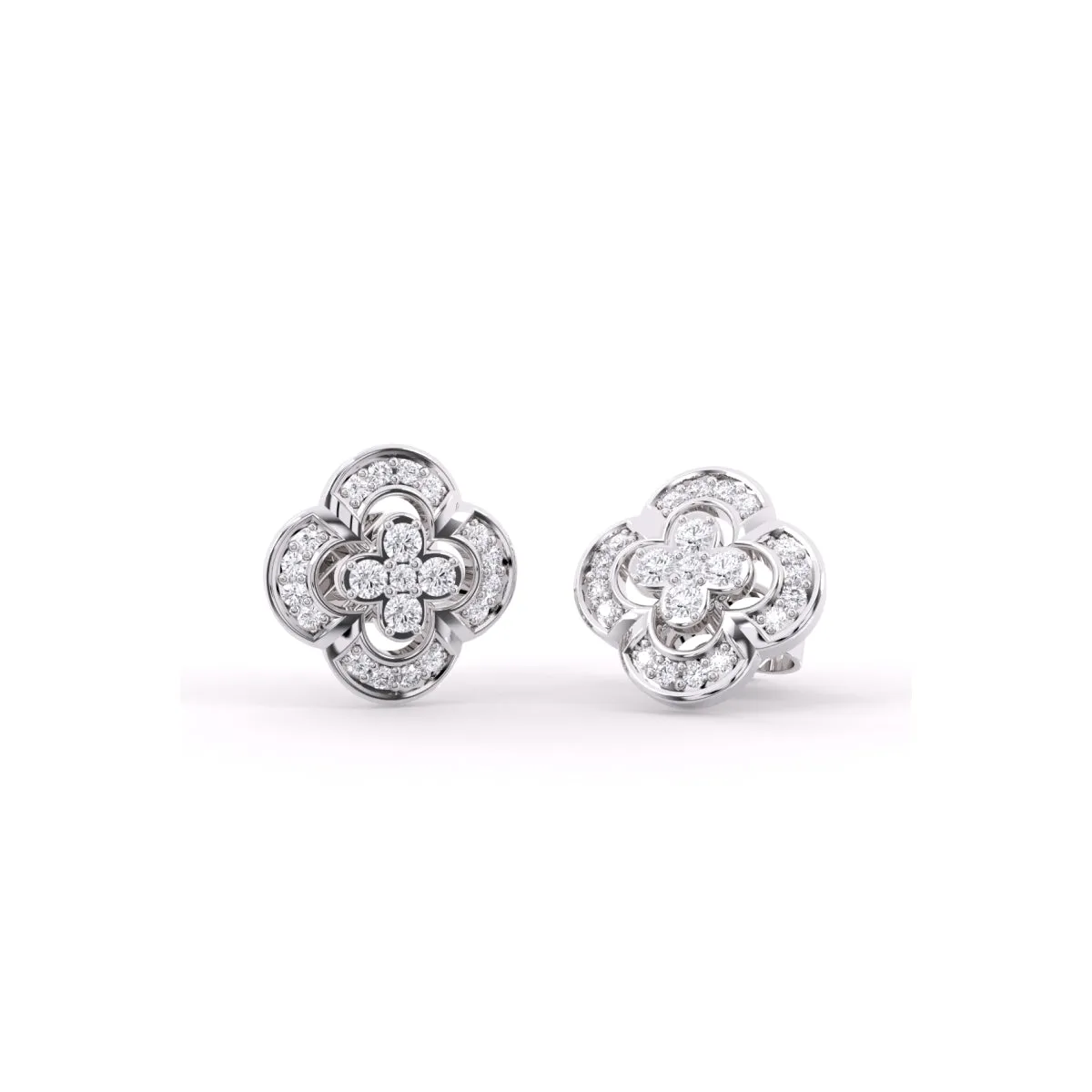 Elegant Cluster Round Diamond Girl’s Studs