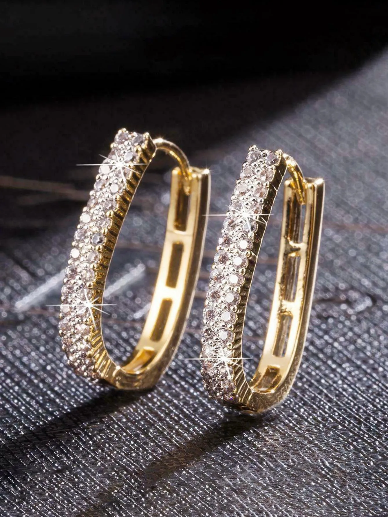Elegant Cubic Zirconia Hoop Earrings