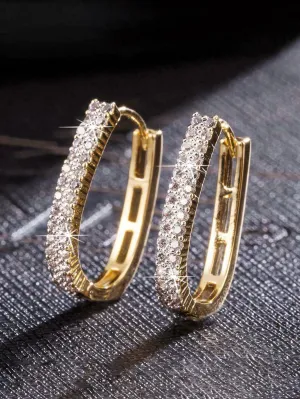 Elegant Cubic Zirconia Hoop Earrings