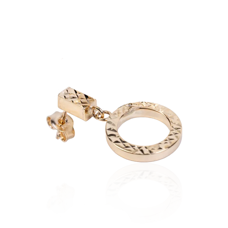 Elegant Gold Dimond Cut Earrings