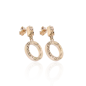 Elegant Gold Dimond Cut Earrings