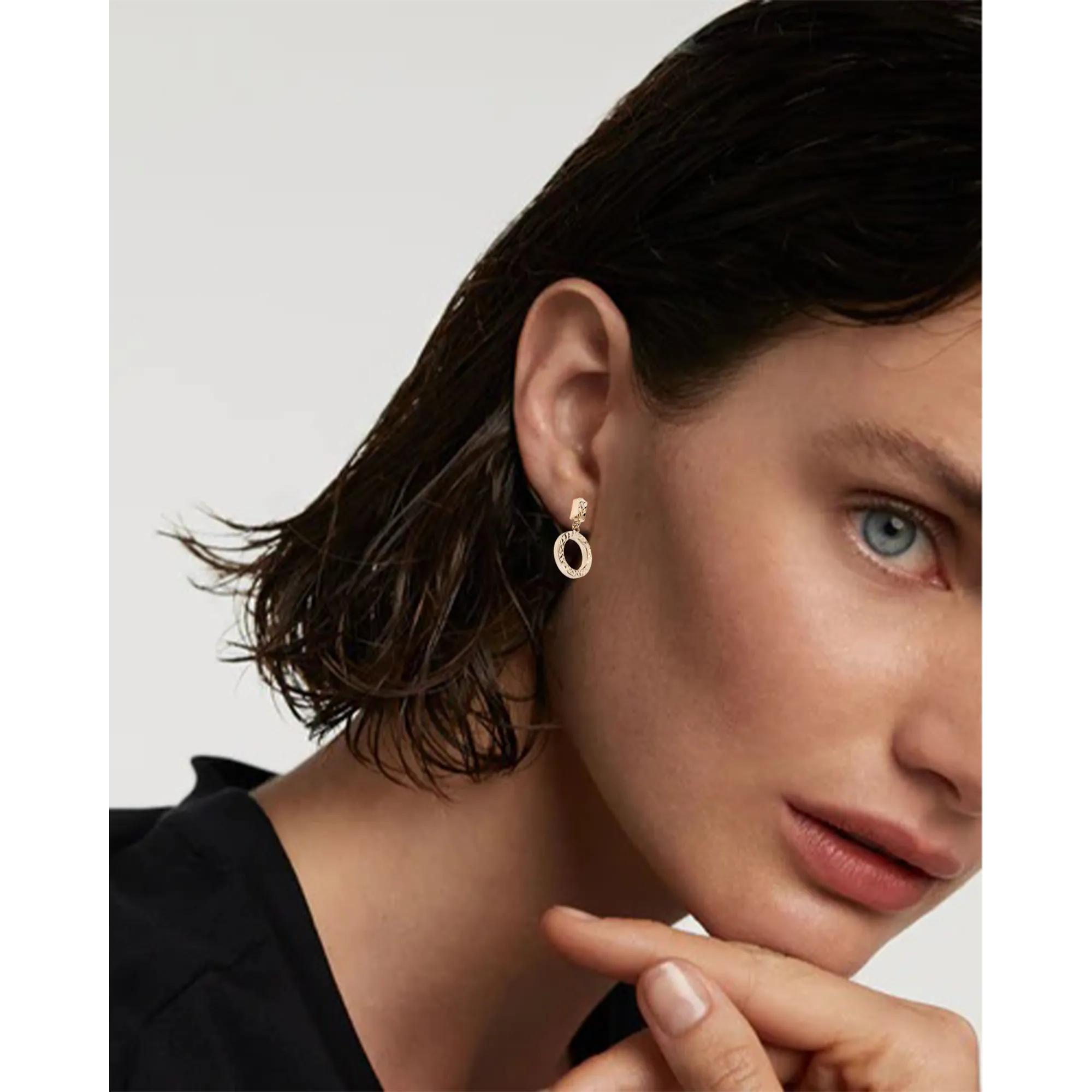 Elegant Gold Dimond Cut Earrings