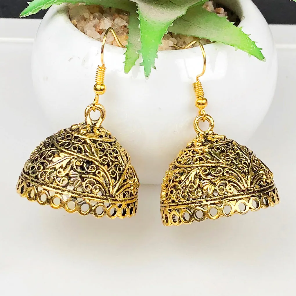 Elegant Golden Brass Earrings