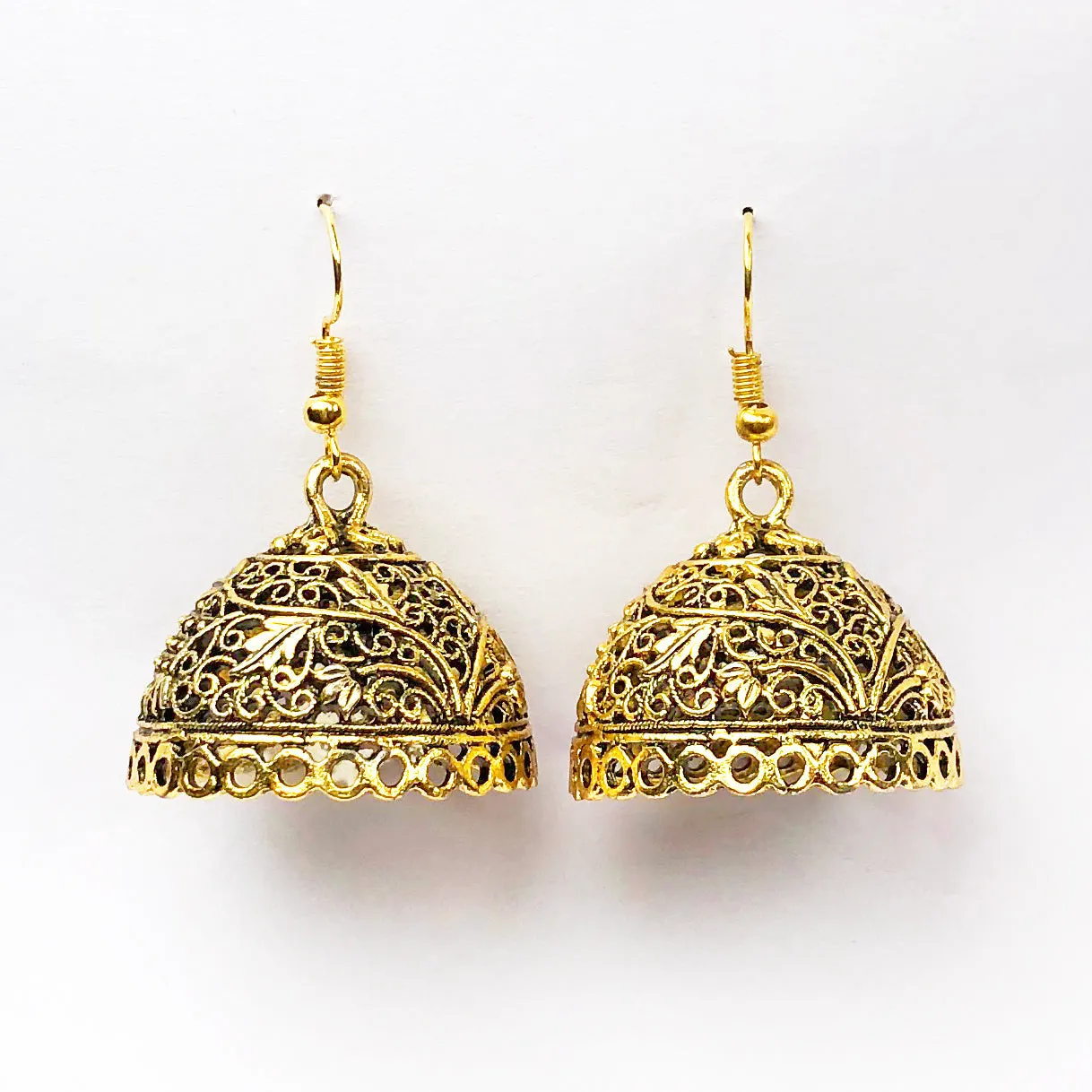 Elegant Golden Brass Earrings