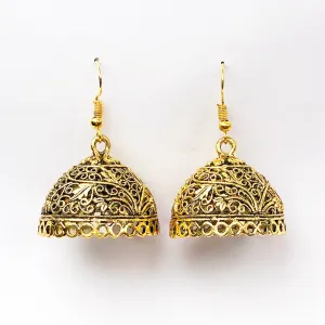 Elegant Golden Brass Earrings