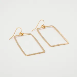 Elegant Golden Hammered Rectangle Earrings Elegant Golden Hammered Rectangle Earrings