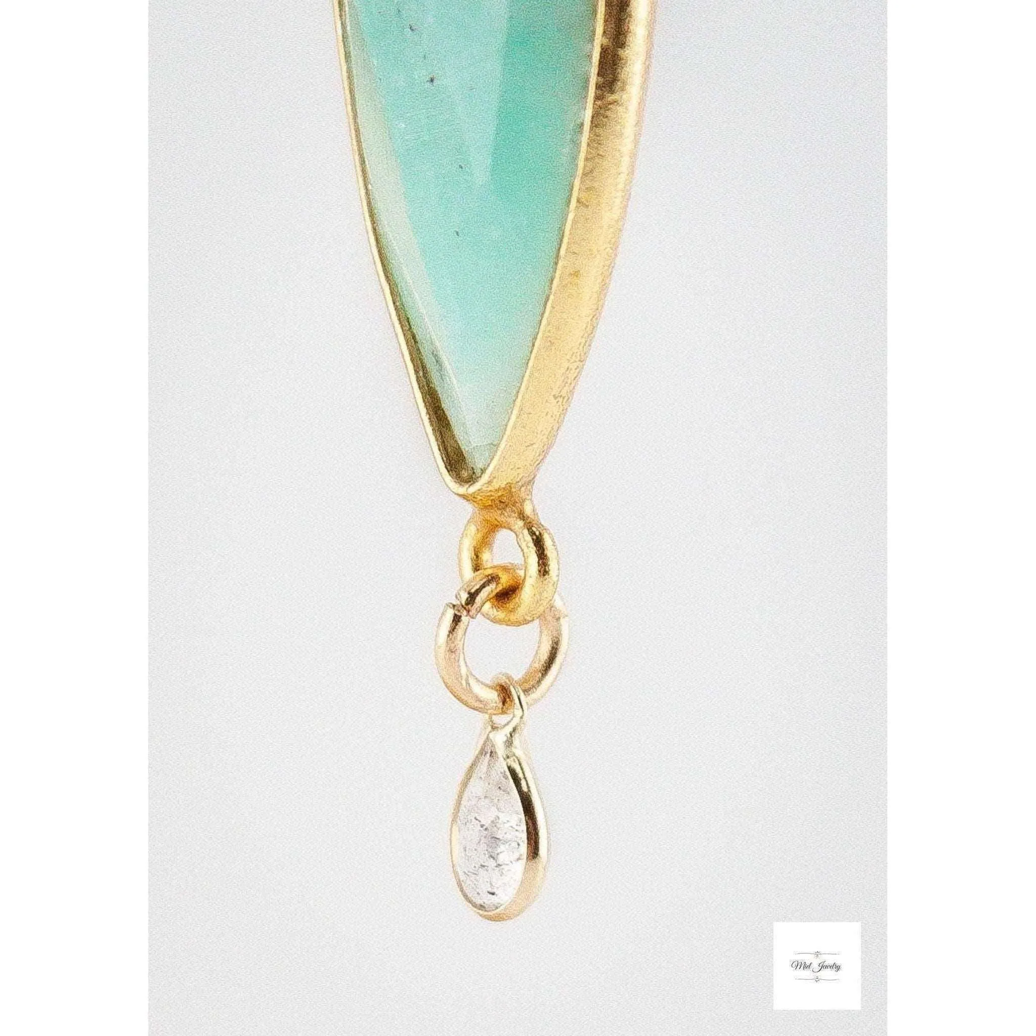 Elegant Mint Green Amazonite Earrings: Boho Chic Gemstone Earrings With Labradorite Stones