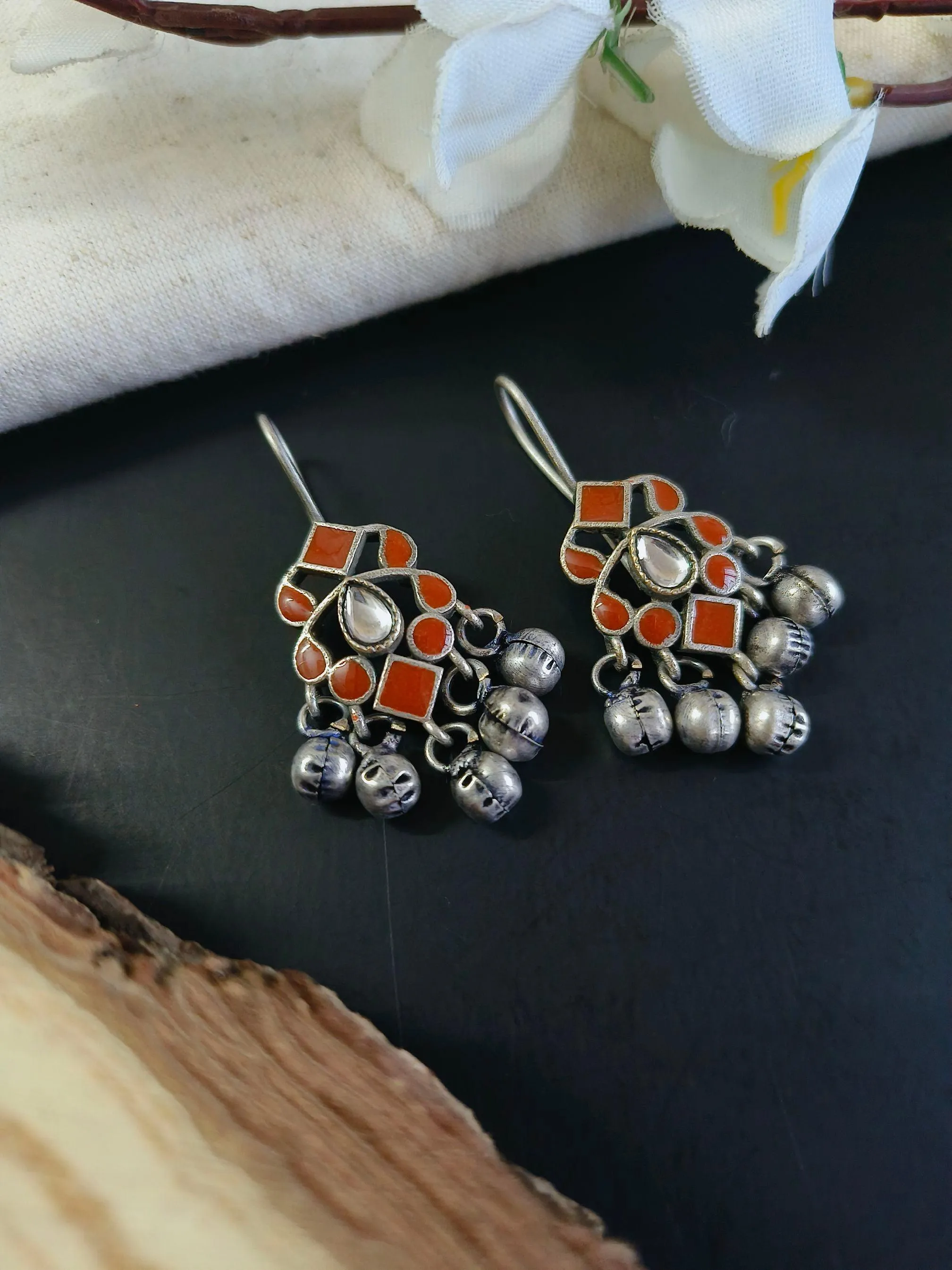 Elegant Oxidised Ghungroo Earrings| Sarichka