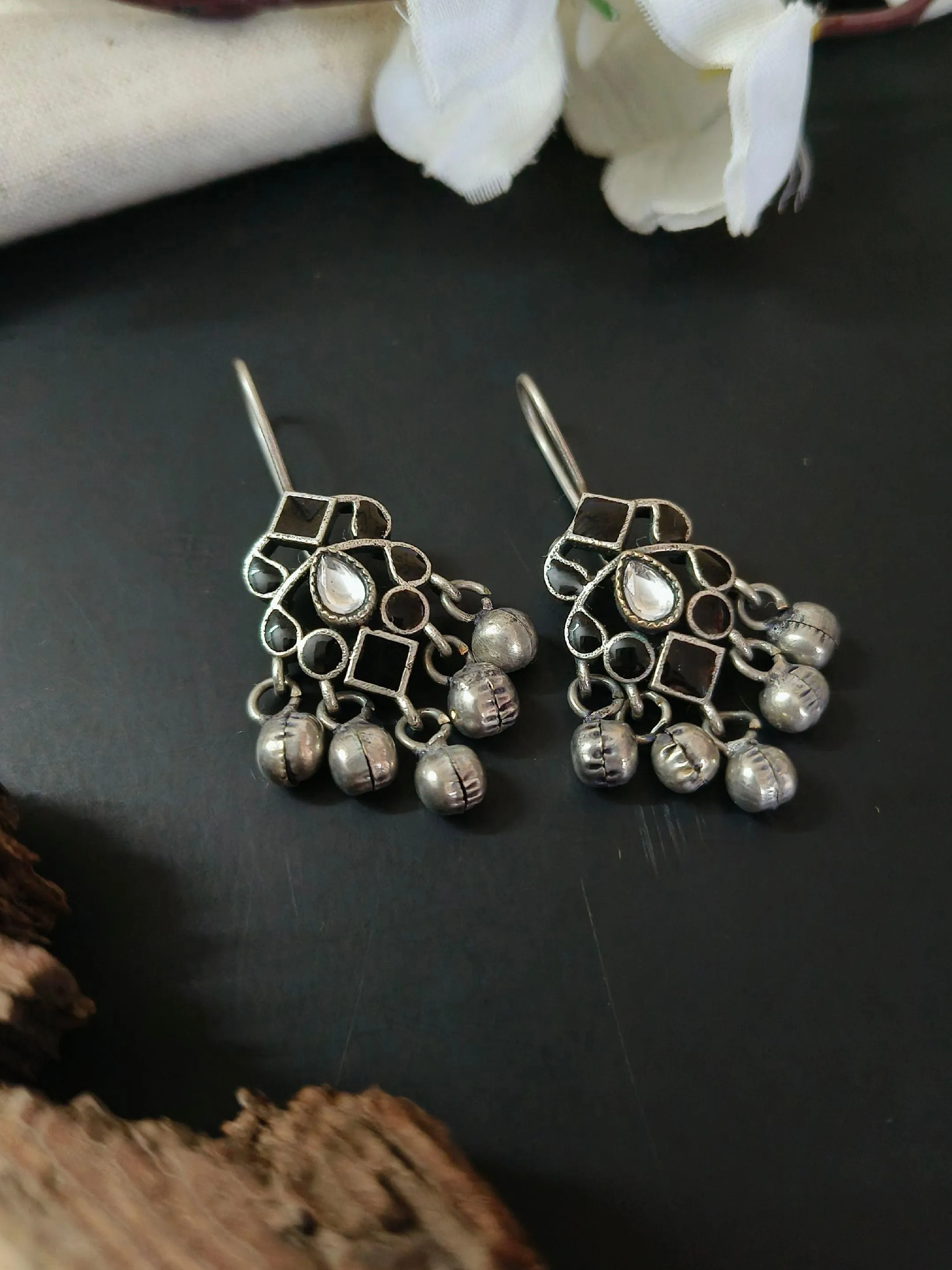 Elegant Oxidised Ghungroo Earrings| Sarichka
